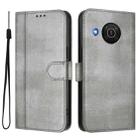 For Nokia X20 / X10 Line Splicing Buckle Retro Leather Phone Case(Grey) - 2