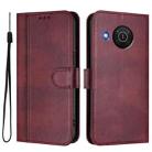 For Nokia X20 / X10 Line Splicing Buckle Retro Leather Phone Case(Wine Red) - 2