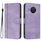 For Nokia X20 / X10 Line Splicing Buckle Retro Leather Phone Case(Purple) - 2
