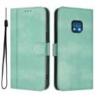 For Nokia XR20 Line Splicing Buckle Retro Leather Phone Case(Mint Green) - 2