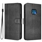For Nokia XR20 Line Splicing Buckle Retro Leather Phone Case(Black) - 2