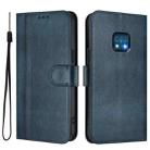 For Nokia XR20 Line Splicing Buckle Retro Leather Phone Case(Dark Blue) - 2