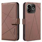 For Tecno Pop 9 5G / Spark 30C 5G Geometric Pattern RFID Leather Phone Case(Brown) - 1