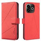 For Tecno Pop 9 5G / Spark 30C 5G Geometric Pattern RFID Leather Phone Case(Red) - 1