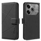 For Tecno Pova 6 / Pova 6 Pro 5G Geometric Pattern RFID Leather Phone Case(Black) - 1