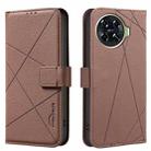 For Tecno Spark 20 Pro+ Geometric Pattern RFID Leather Phone Case(Brown) - 1