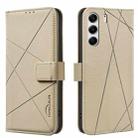 For Tecno Camon 40 Pro 4G Geometric Pattern RFID Leather Phone Case(Beige) - 1