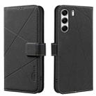 For Tecno Camon 40 Pro 4G Geometric Pattern RFID Leather Phone Case(Black) - 1