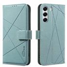 For Tecno Camon 40 Pro 4G Geometric Pattern RFID Leather Phone Case(Green) - 1