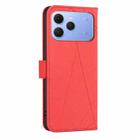 For Tecno Spark 40 4G Geometric Pattern RFID Leather Phone Case(Red) - 3