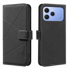 For Tecno Spark 40 4G Geometric Pattern RFID Leather Phone Case(Black) - 1