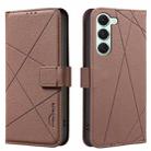 For Tecno Spark 40 Pro 4G Geometric Pattern RFID Leather Phone Case(Brown) - 1