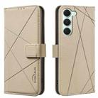For Tecno Spark 40 Pro 4G Geometric Pattern RFID Leather Phone Case(Beige) - 1