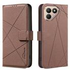 For Tecno Pova 7 Pro 5G Geometric Pattern RFID Leather Phone Case(Brown) - 1