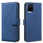 For vivo Y21 / Y21S / Y33S Geometric Pattern RFID Leather Phone Case(Blue) - 1