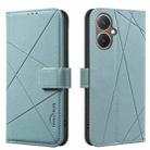 For vivo Y27 4G Geometric Pattern RFID Leather Phone Case(Green) - 1