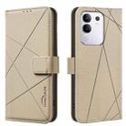 For vivo Y29 4G Geometric Pattern RFID Leather Phone Case(Beige) - 1