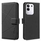 For vivo Y29 4G Geometric Pattern RFID Leather Phone Case(Black) - 1