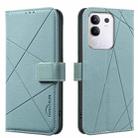 For vivo Y29 4G Geometric Pattern RFID Leather Phone Case(Green) - 1