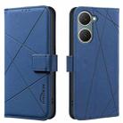 For vivo Y03 4G Global Geometric Pattern RFID Leather Phone Case(Blue) - 1
