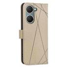 For vivo Y03 4G Global Geometric Pattern RFID Leather Phone Case(Beige) - 3