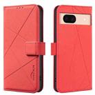 For Google Pixel 8a Geometric Pattern RFID Leather Phone Case(Red) - 1