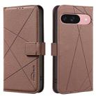 For Google Pixel 9 / 9 Pro Geometric Pattern RFID Leather Phone Case(Brown) - 1