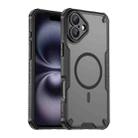 For iPhone 16 Plus Armor Glaze MagSafe Magnetic Phone Case(Black) - 1