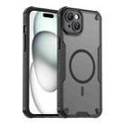 For iPhone 15 Plus Armor Glaze MagSafe Magnetic Phone Case(Black) - 1
