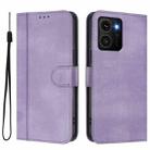 For HMD Skyline Line Splicing Buckle Retro Leather Phone Case(Purple) - 2