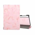 For Samsung Galaxy Tab S8+ / Tab S8 Plus /  Tab S7 FE / Tab S7+ / T970 Marble Texture Pattern Horizontal Flip Leather Case, with Three-folding Holder & Sleep / Wake-up Function(Pink) - 1