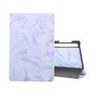 For Samsung Galaxy Tab S8+ / Tab S8 Plus /  Tab S7 FE / Tab S7+ / T970 Marble Texture Pattern Horizontal Flip Leather Case, with Three-folding Holder & Sleep / Wake-up Function(Purple) - 1