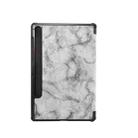 For Samsung Galaxy Tab S8+ / Tab S8 Plus /  Tab S7 FE / Tab S7+ / T970 Marble Texture Pattern Horizontal Flip Leather Case, with Three-folding Holder & Sleep / Wake-up Function(Black Grey) - 3