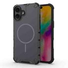 For iPhone 16 Plus Grating Solid Color MagSafe Magnetic Phone Case(Dark Grey) - 1