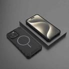For iPhone 15 Pro Max Grating Solid Color MagSafe Magnetic Phone Case(Black) - 2