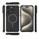 For iPhone 15 Pro Max Grating Solid Color MagSafe Magnetic Phone Case(Black) - 3
