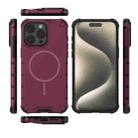For iPhone 15 Pro Max Grating Solid Color MagSafe Magnetic Phone Case(Red) - 3