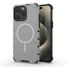 For iPhone 15 Pro Max Grating Solid Color MagSafe Magnetic Phone Case(Light Grey) - 1