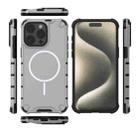 For iPhone 15 Pro Max Grating Solid Color MagSafe Magnetic Phone Case(Light Grey) - 3