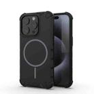 For iPhone 15 Pro Grating Solid Color MagSafe Magnetic Phone Case(Black) - 1