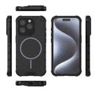 For iPhone 15 Pro Grating Solid Color MagSafe Magnetic Phone Case(Black) - 3