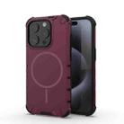 For iPhone 15 Pro Grating Solid Color MagSafe Magnetic Phone Case(Red) - 1