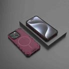 For iPhone 15 Pro Grating Solid Color MagSafe Magnetic Phone Case(Red) - 2