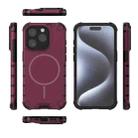 For iPhone 15 Pro Grating Solid Color MagSafe Magnetic Phone Case(Red) - 3