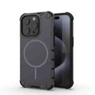 For iPhone 15 Pro Grating Solid Color MagSafe Magnetic Phone Case(Dark Grey) - 1