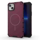For iPhone 15 Grating Solid Color MagSafe Magnetic Phone Case(Red) - 1