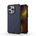 For iPhone 14 Pro Grating Solid Color MagSafe Magnetic Phone Case(Dark Blue) - 1