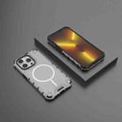 For iPhone 14 Pro Grating Solid Color MagSafe Magnetic Phone Case(Light Grey) - 2