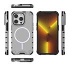 For iPhone 14 Pro Grating Solid Color MagSafe Magnetic Phone Case(Light Grey) - 3