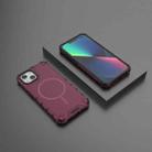 For iPhone 13 Grating Solid Color MagSafe Magnetic Phone Case(Red) - 2